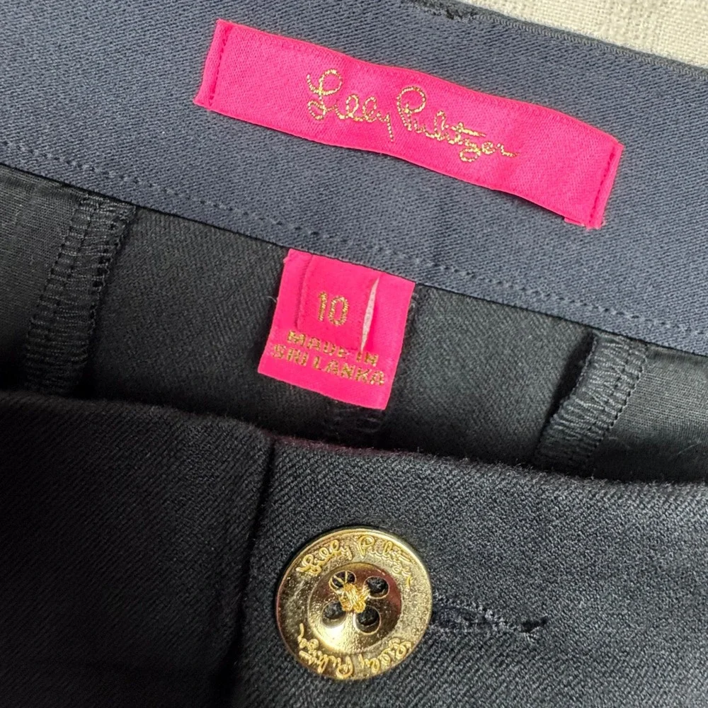 Lilly‎ Pulitzer Kidman Bi-Stretch Pants Women Size 10 Black Bootcut Quiet Luxury - Picture 4 of 13